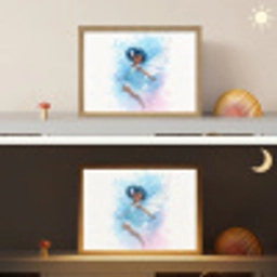 Elf - Blauw - Magie - Roze Light Box met batterij (Wandlamp kind) middel -sfeer3_kind