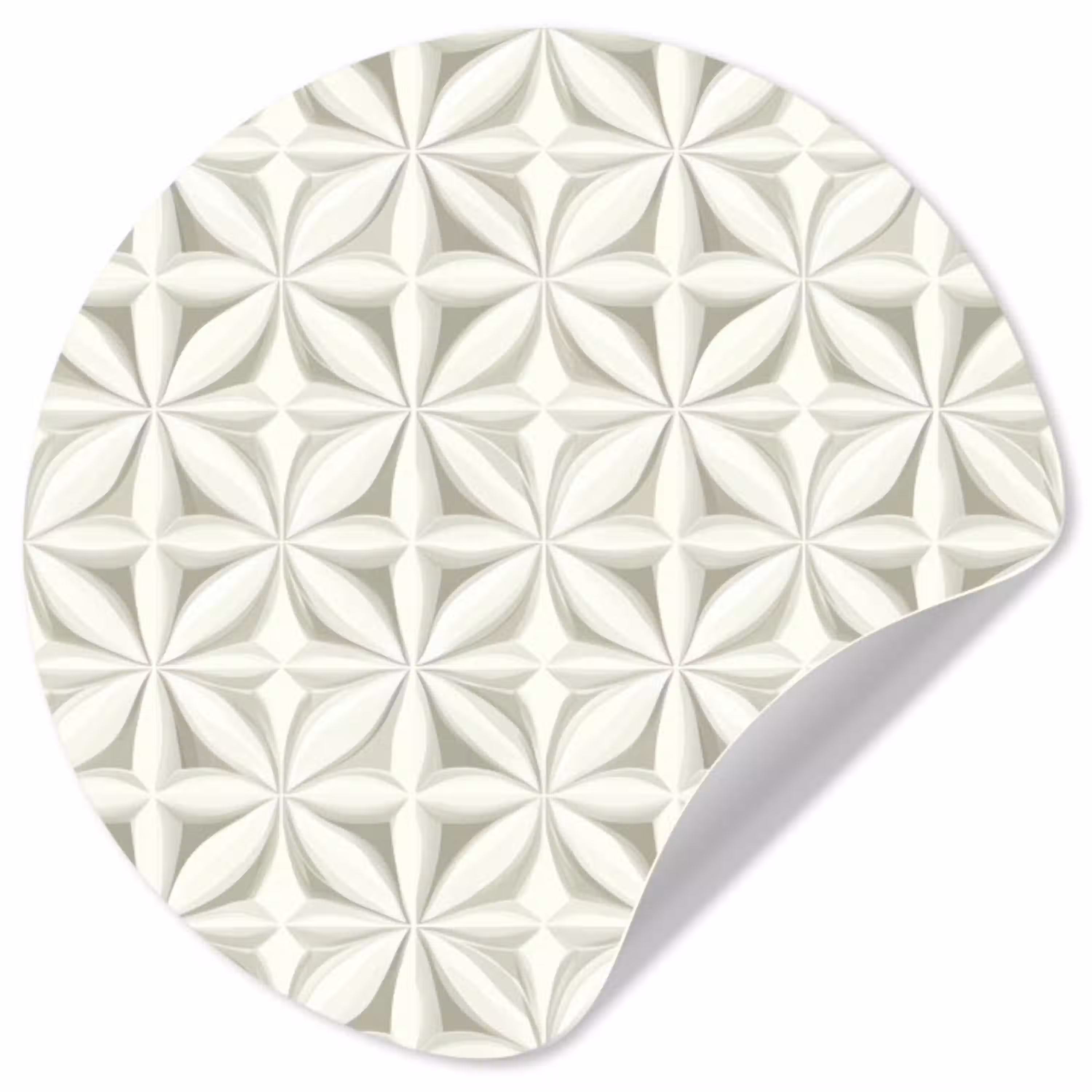 Abstract - Structuur - Grijs - Wit Wandcirkel behangsticker klein 186 -3d