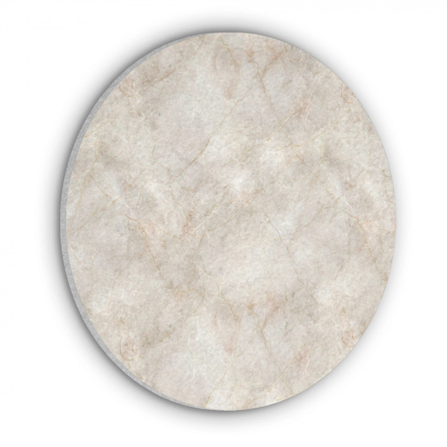 Lichtbeige - Goudbruine Nerven - Marmer Akoestische PET Vilt - Rond klein 838 -3d