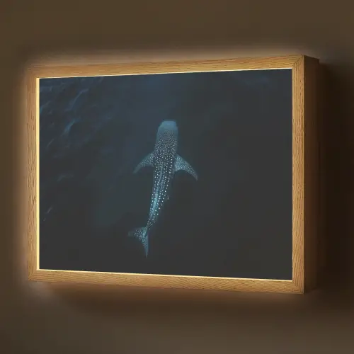 Oceaan - Walvishaai - Donkerblauw - Vlekken Light Box met batterij (Wandlamp) middel -z3d_website