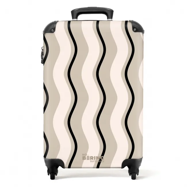 Verticale golven in crème tinten NBS - Handbagage koffer - Unisex middel -productfoto_recht