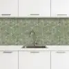 Subtiel - Geometrisch - Goud - Groen keuken achterwand 2 middel 871 -3d