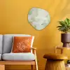 Abstract - Kunst - Wit - Groen - Modern Wandcirkel Organisch Forex 3mm klein -sfeer4