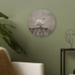 Zwaan - Elegant - Dieren - Wit Akoestische PET Vilt - Rond klein -sfeer2