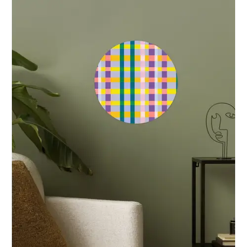 Ruit - Patroon - Kleurrijk Wandcirkel behangsticker klein 186 -sfeer2