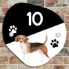 Zwart wit - Huisdier - Beagle Naambord Organisch middel -sfeer10