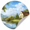 Zwaan - Bomen - Rust Wandcirkel behangsticker klein -3d