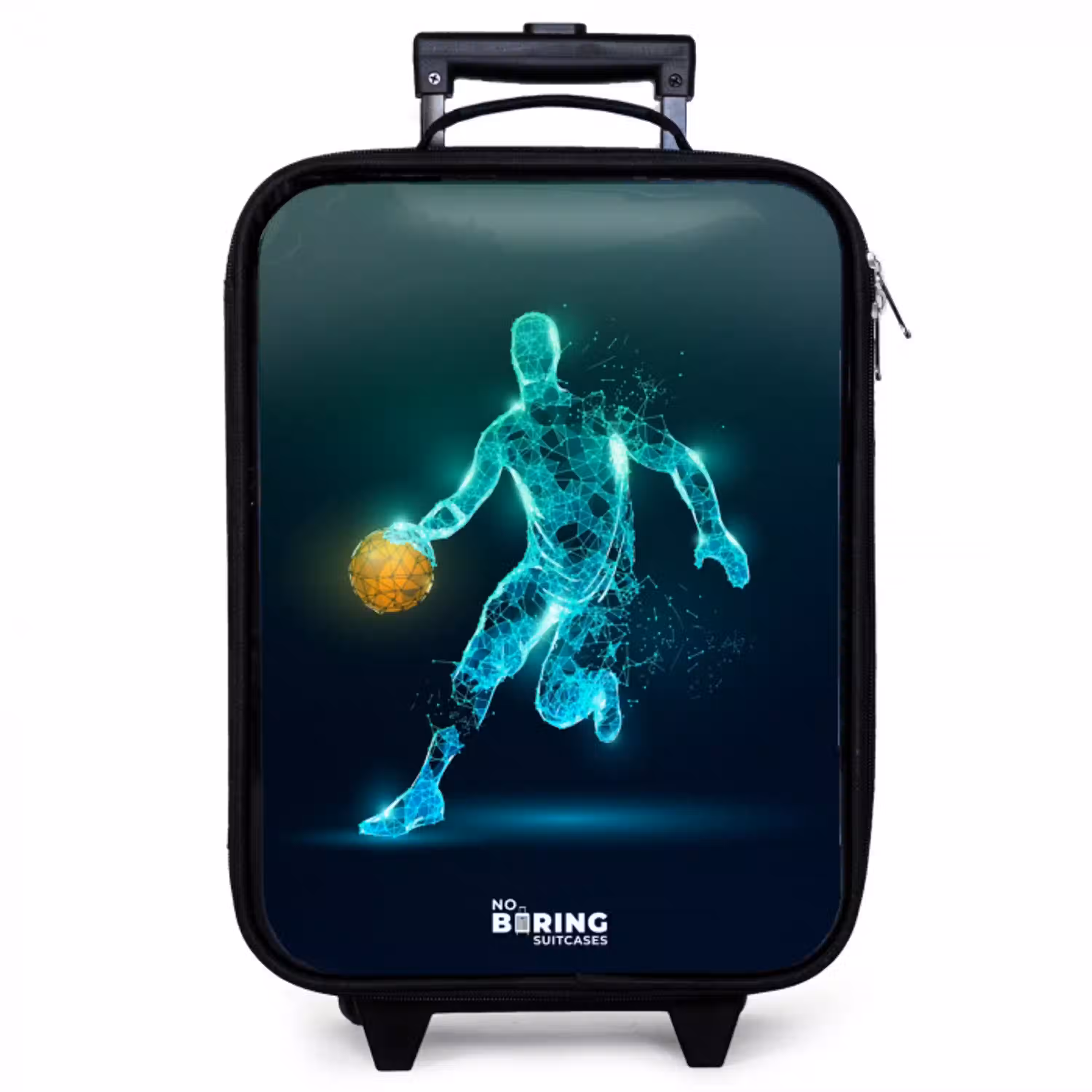 Basketbalspeler in neon dribbelactie Kinderkoffer - Zwart klein -zzz_website3d