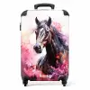 Aquarel paard in kleurexplosie Koffer - NBS - Handbagage middel -productfoto_recht