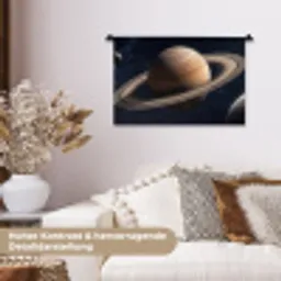 Planeten - Saturnus - Ruimte Wandkleed katoen klein -tsfeer1_DE