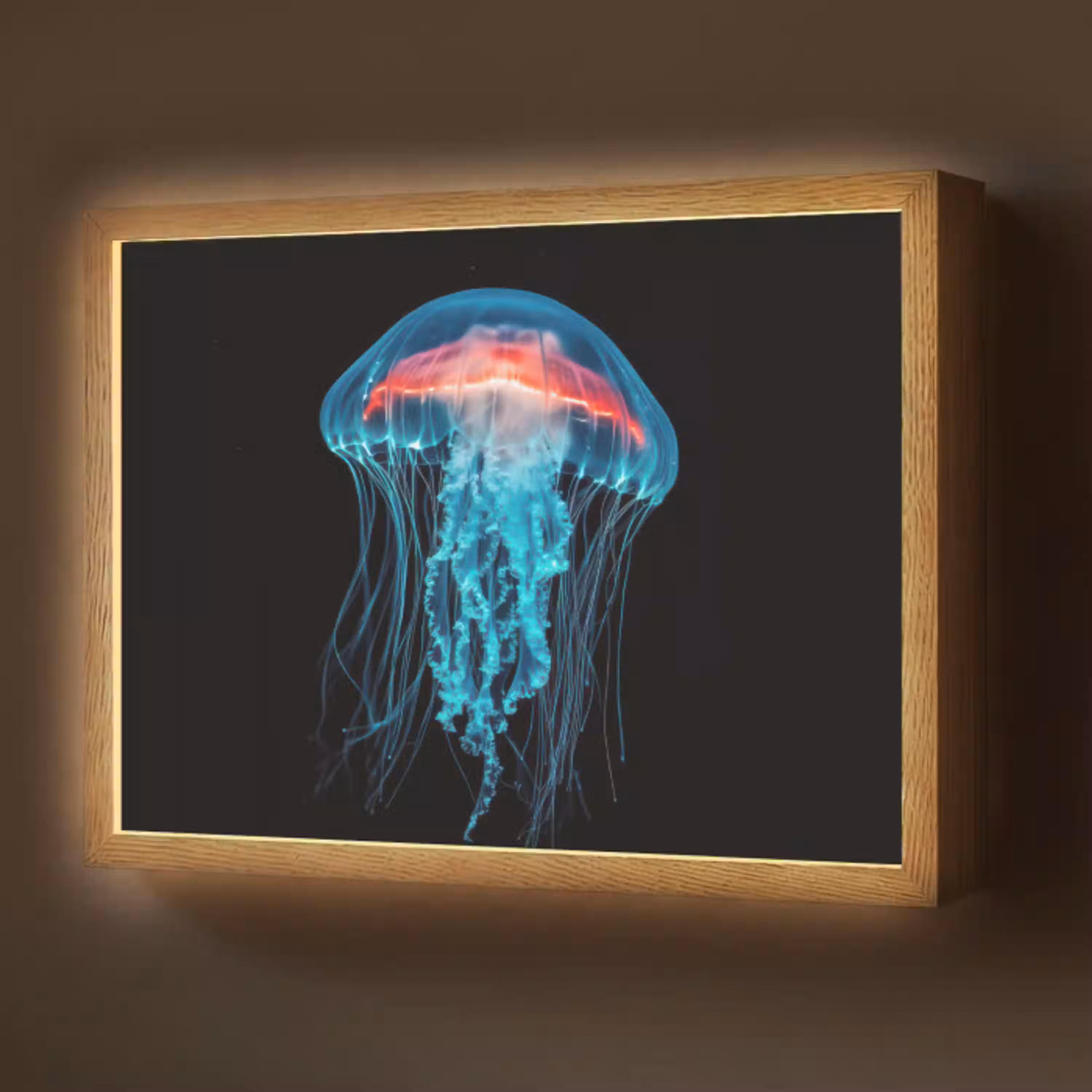 Kwal - Tentakels - Blauw - Licht Light Box met batterij (Wandlamp) middel -z3d_website