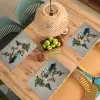 Wereldkaart - Geborduurd - Aardetinten Placemat vinyl groot -zzsfeer5_Kitchenyeah-website