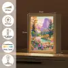 Rivier - Vallei vol bloemen - Levendig Light Box met kabel (Tafellamp) klein -USP_NL
