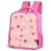 Hartjes - Patroon - Roze - Eenvoudig Kinderrugzak - Roze middel -schuin