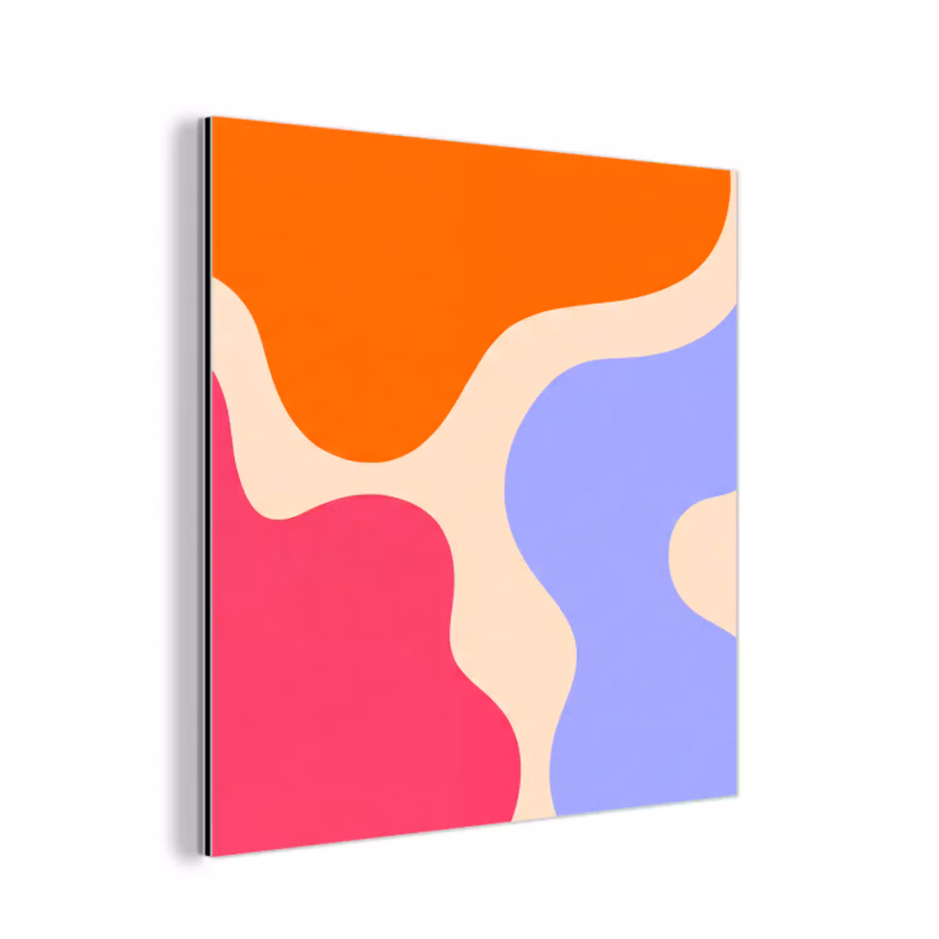 Abstract - Organische vormen - Design - Modern - Kleurrijk aluminium wit klein -3d