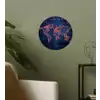 Wereldkaart - Futuristisch - Oranje Wandcirkel behangsticker klein -sfeer2