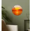 Zonsondergang - Zee - Lucht - Oranje - Horizon - Water Wandcirkel behangsticker klein -sfeer2
