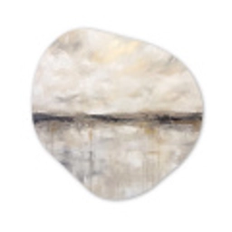 Landschap - Horizon - Natuur - Abstract - Neutraal Wandcirkel Organisch Aluminium middel -3d