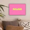 Roze - Groene bonjour - Organisch canvas 2cm klein -sfeer1