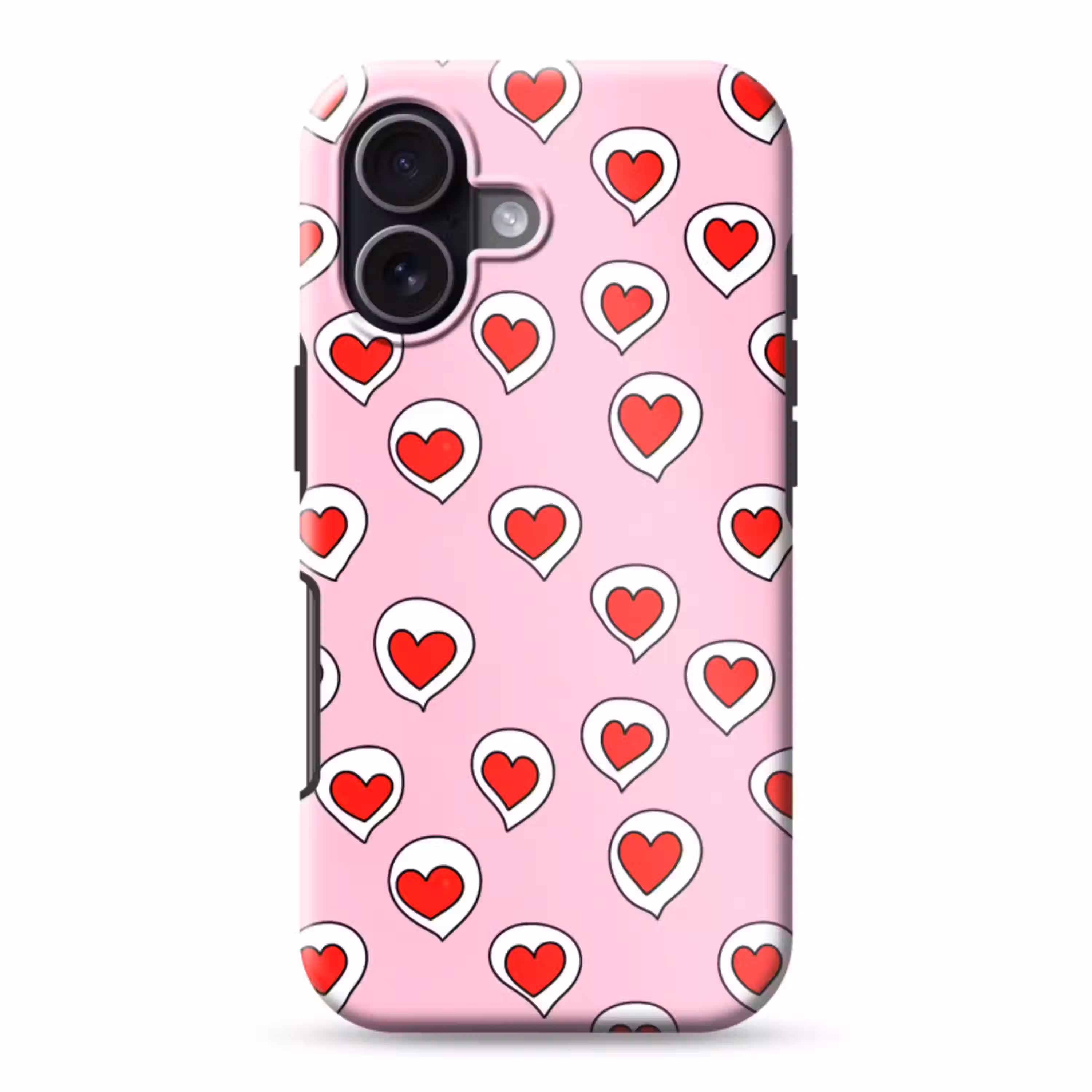 Hartjes - Patroon - Rood Toughcase MagSafe Apple iPhone 17 klein 1017 -3d