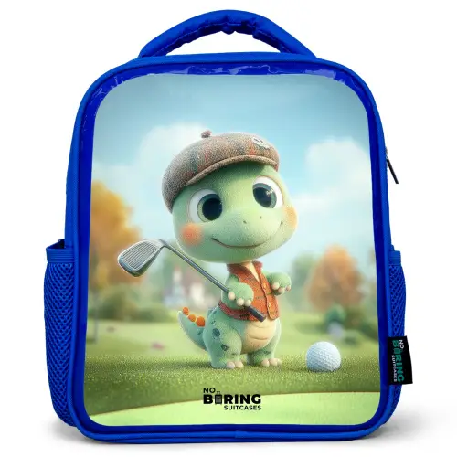 Golf - Dino - Groen Kinderrugzak - Blauw middel -3d