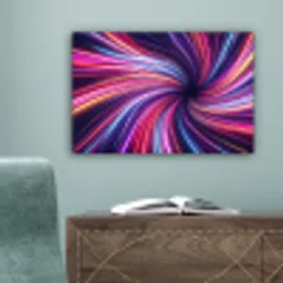 Abstract - Swirl - Futuristic - Neon canvas 2cm klein -sfeer4