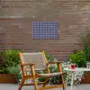 Schelp - Nautisch - Blauw - Wit Tuinposter op houten frame 2 cm dik klein 845 -sfeer3