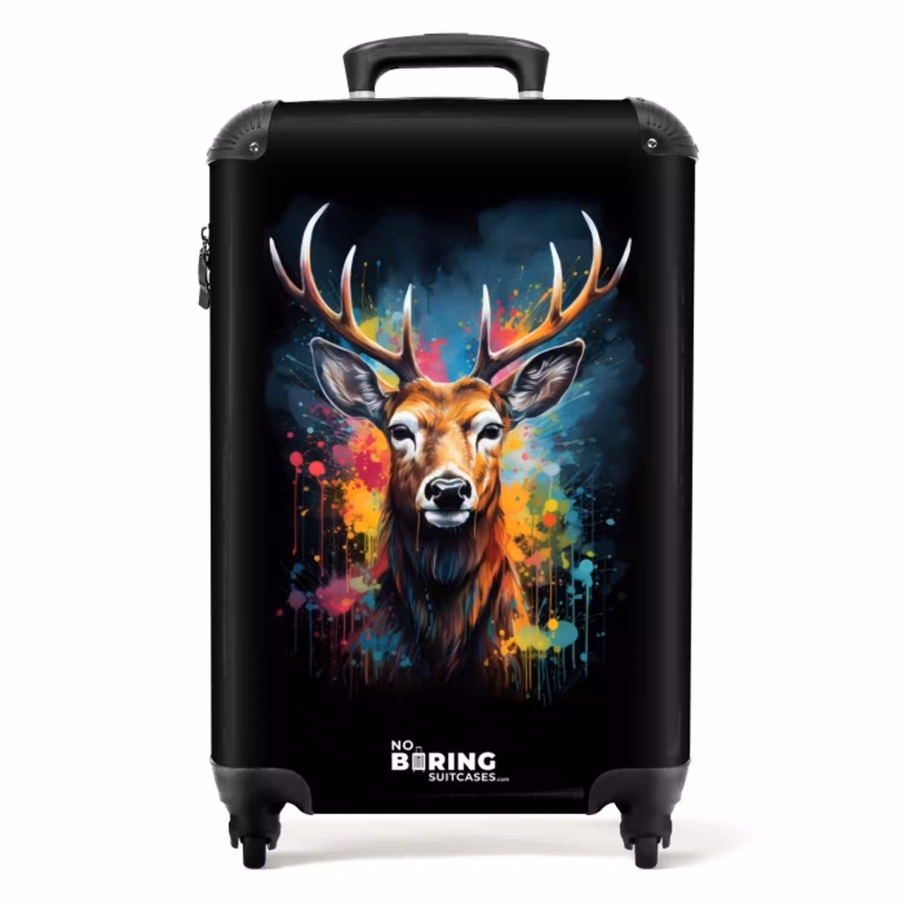 Hert met Gewei Tussen Graffiti Spray NBS - Handbagage koffer - Unisex middel -productfoto_recht