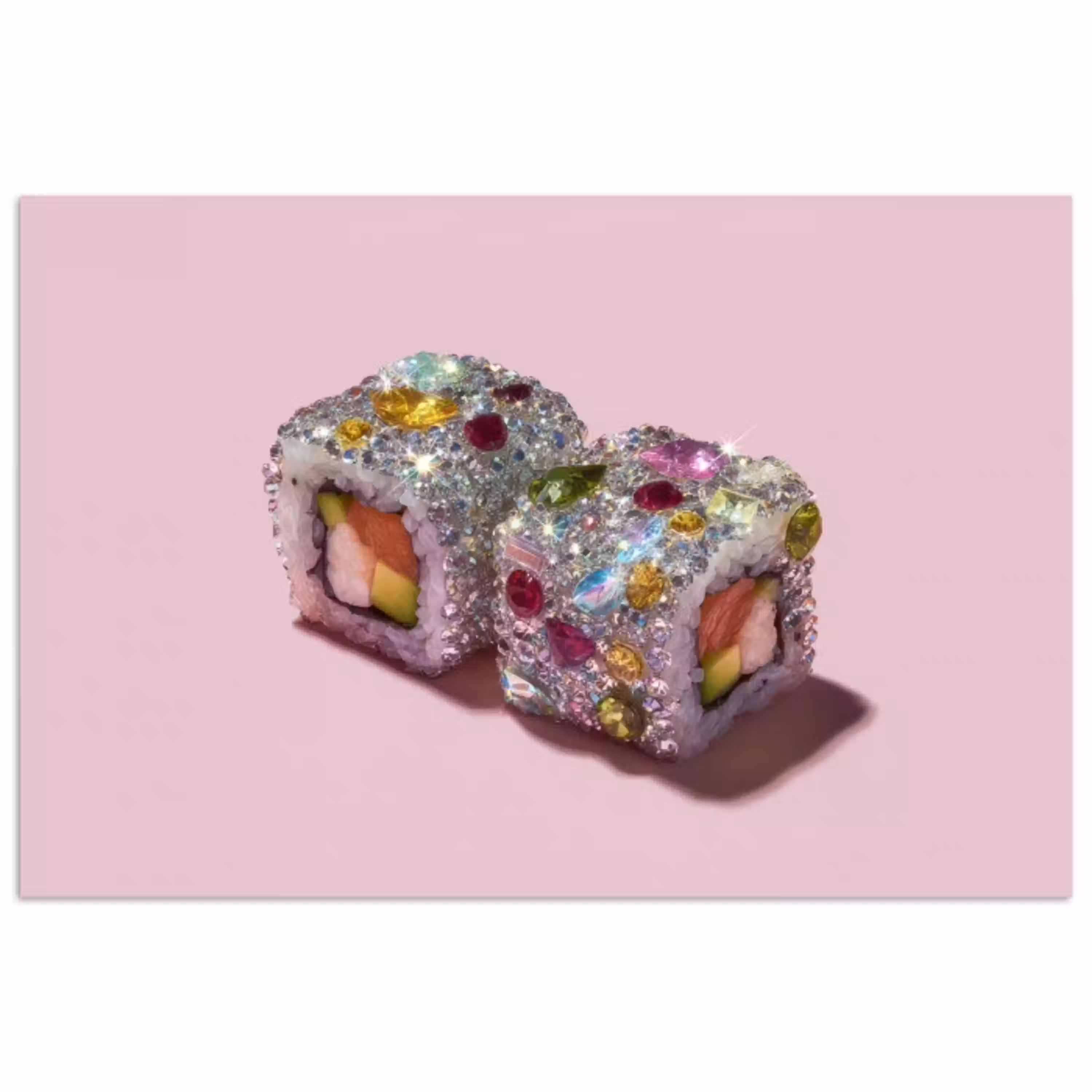 Sushi - Rolletjes - Steentjes - Kleurrijk poster papier klein -3d