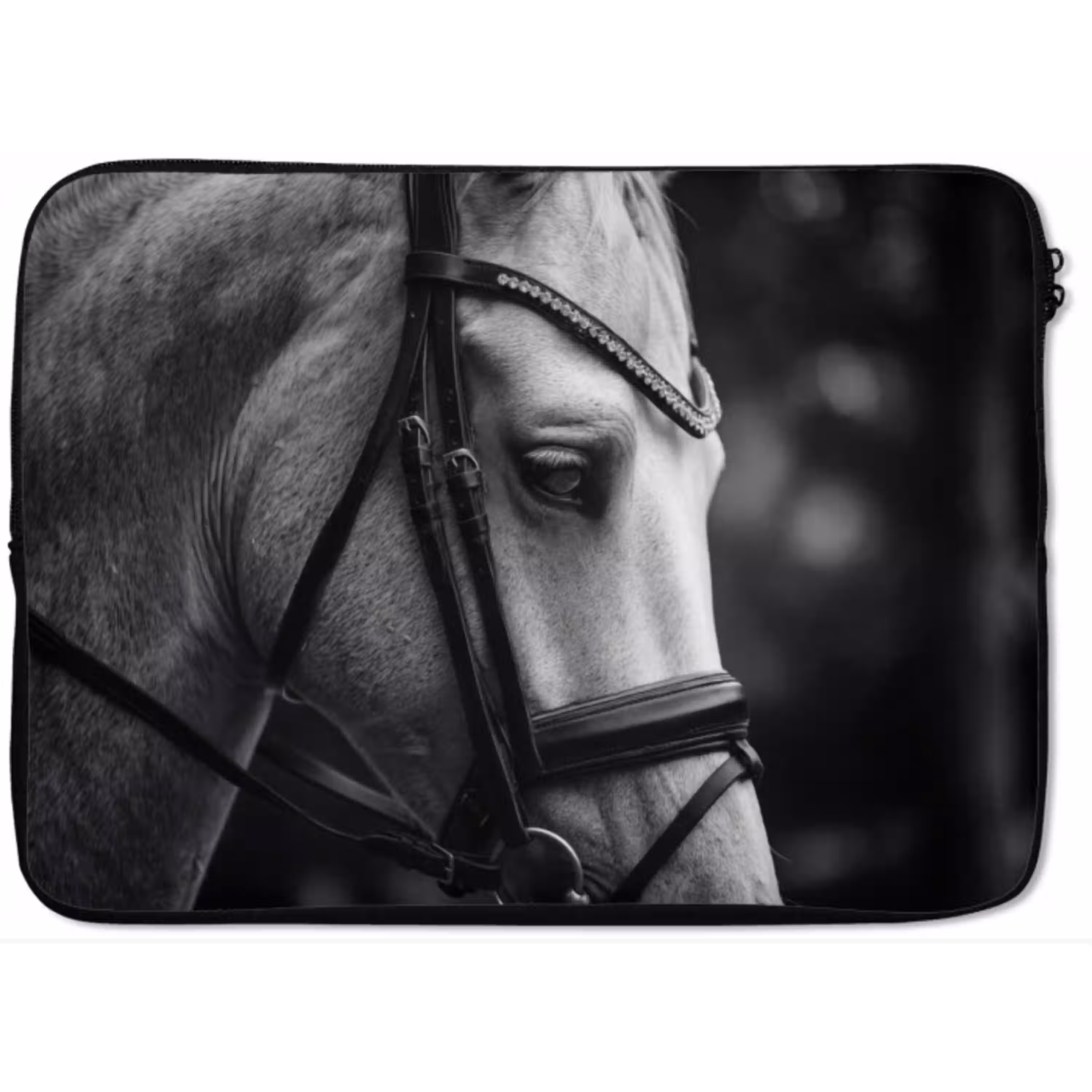 Paard - Schimmel - Portret laptophoes neopreen klein -zkaufland3dotto