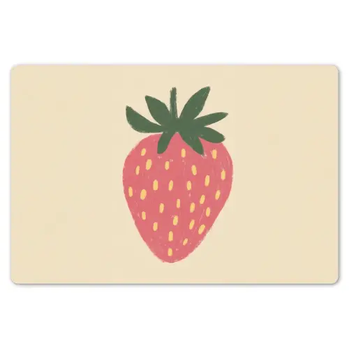 Aardbei - Minimalistisch - Rood - Fruit Placemat vinyl groot -zzsfeer1_Kitchenyeah-website
