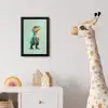Cartoon - Dino - Oranje - Stekels fotolijst zwart zonder passe partout klein -usfeer4_kinderkamer