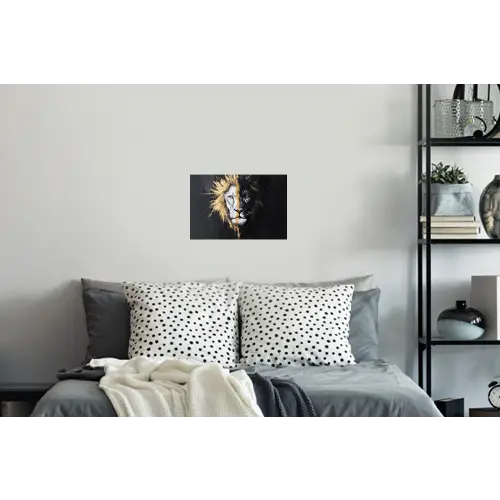 Leeuw - Gesplitst - Zwart - Lijn Muursticker klein -slaapkamer