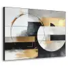 Abstract - Goud - Zilver - Vormen - Aesthetic Textielframe - compleet frame klein -3d
