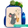 Muis - Saxofoon - Muzieknoten Kinderrugzak - Blauw middel -inhoud_NL
