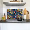 Zomer - Vlinder - Marineblauw - Blauw Inductie beschemer met haakjes klein 777 -sfeer2