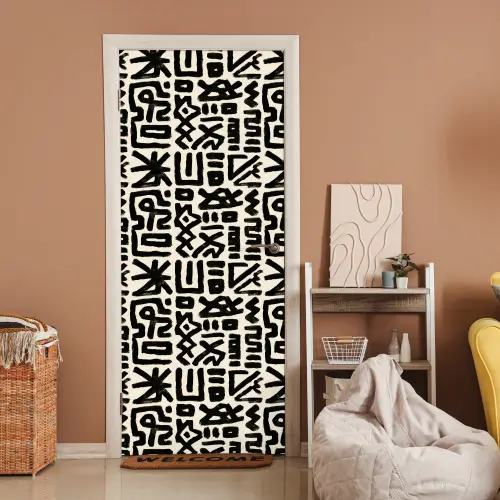 Geometrisch - Figuren - Zwart deurposter klein 289 -sfeer1