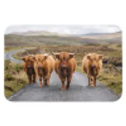 Schotse Hooglanders - Weg - Landschap - Kudde Badmat klein -3d