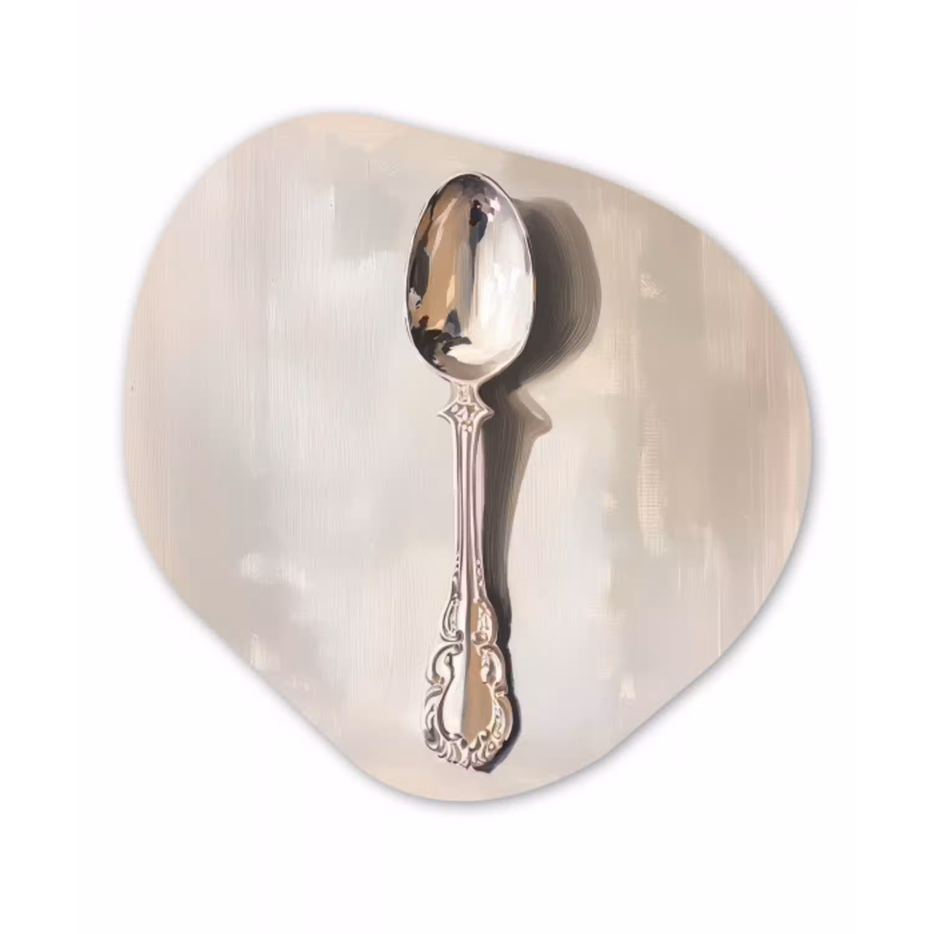 Lepel - Verf - Zilver Wandcirkel Organisch Forex 3mm klein -3d