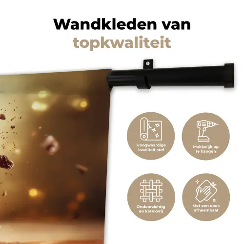 Dessert - Chocolade - Zoet - Eten Wandkleed katoen klein -sfeer2