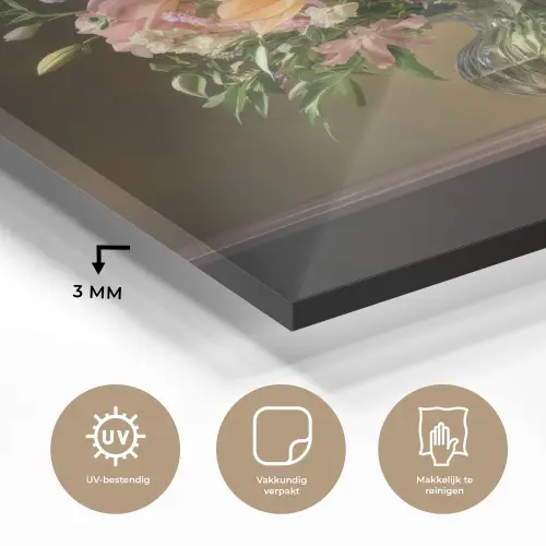 Glazen - Bloemen - Boeket - Kleuren plexiglas 5mm klein -sfeer2