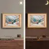 Doorkijk - Hert - Landschap - Winter - Natuur - Dieren - Bergen Light Box met batterij (Wandlamp) middel -sfeer3