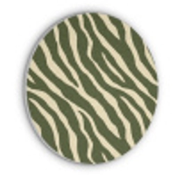 Zebra - Patroon - Groen Akoestische PET Vilt - Rond klein 838 -3d