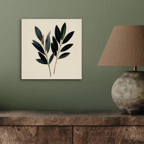 Ovaalvormige bladeren - Diep groen - Symmetrisch aluminium wit klein -sfeer2