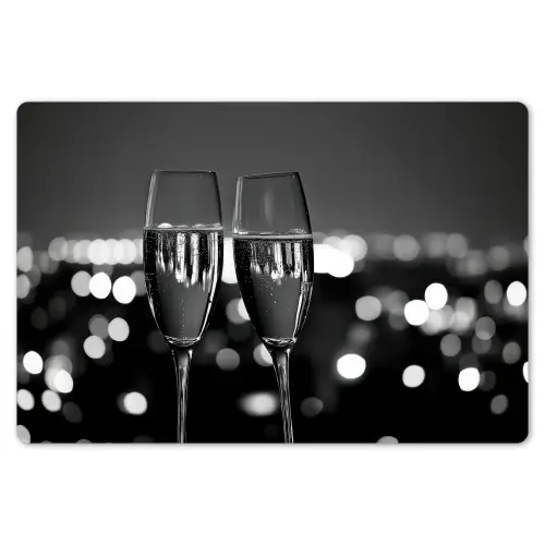 Bubbels - Proosten - Champagneglazen - Stadslichten Placemat vinyl groot -zzsfeer1_Kitchenyeah-website