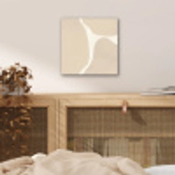 Abstract - Beige - Moderne kunst aluminium wit klein -sfeer3
