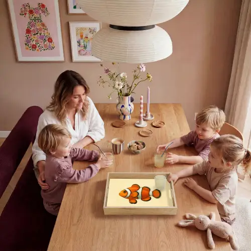 Vis - Oranje - Strepen Dienblad Rechthoek middel -sfeer4