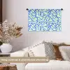 Mint - Blauw - Lijnen - Abstract Wandkleed katoen klein 269 -sfeer1