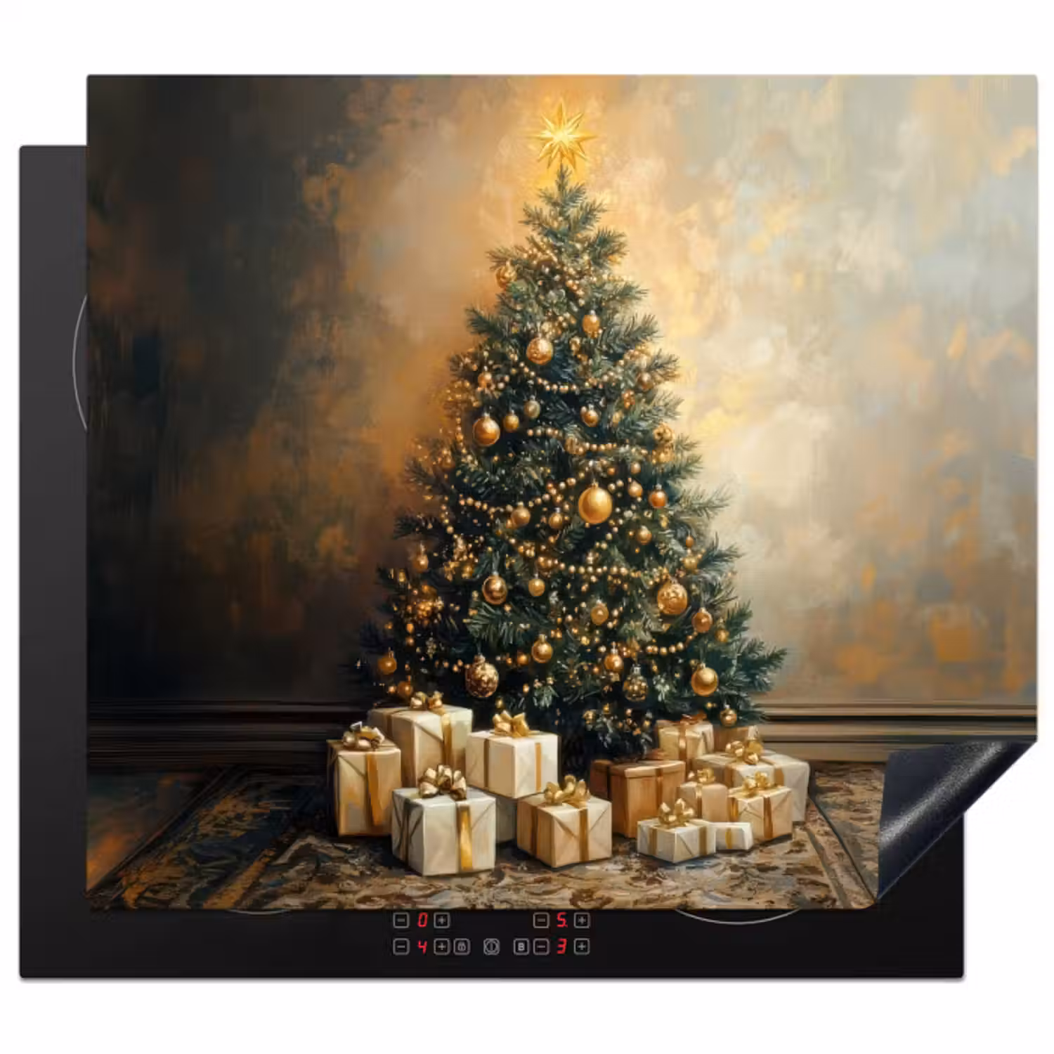Inductie beschermer - Kerstboom - Cadeaus - Goud