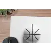 Basketbal - Wit - Schaduw - Lijnen muismat rubber klein -closeup